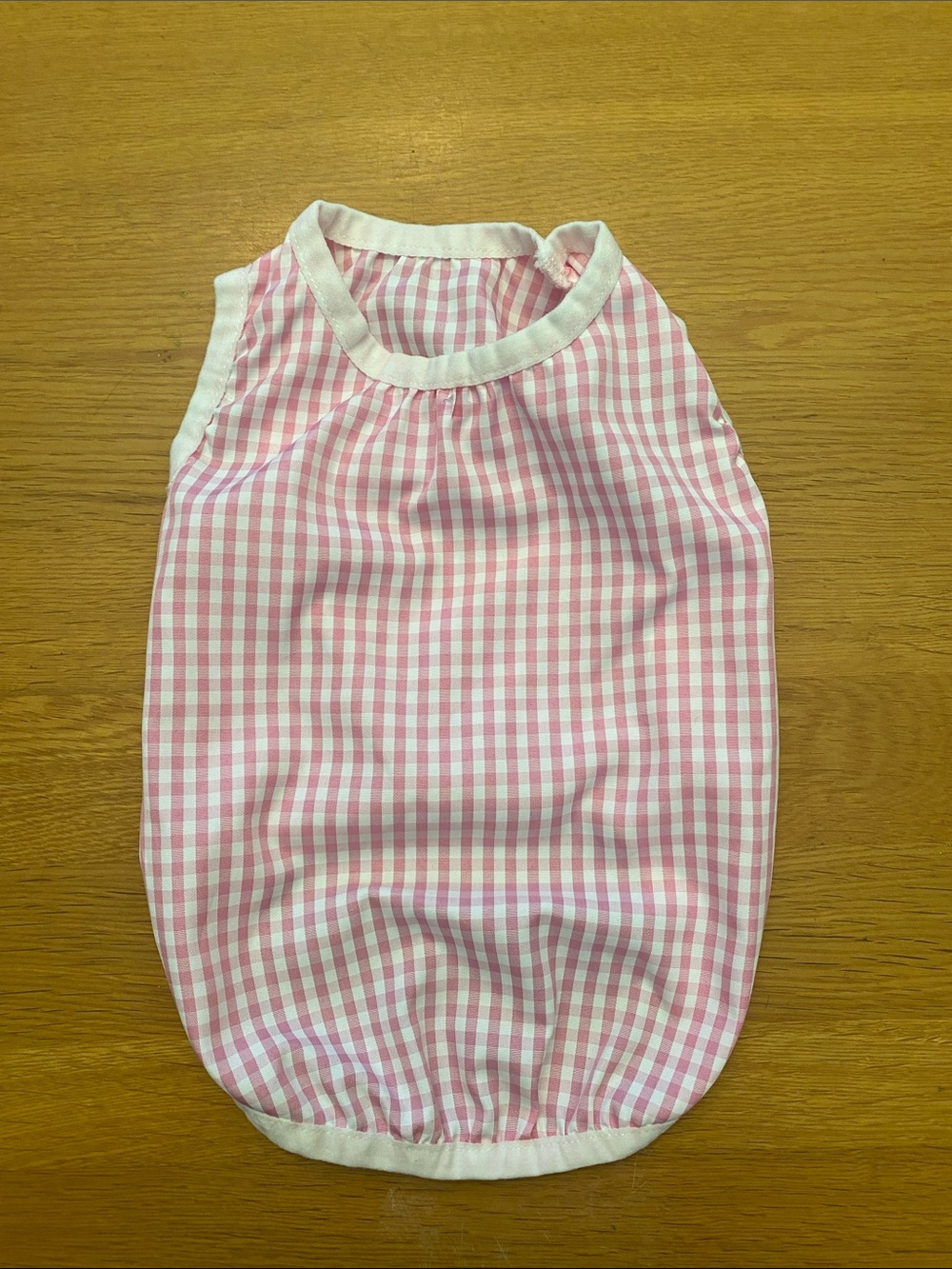 Pink Gingham Dog Tank Top - Unbranded